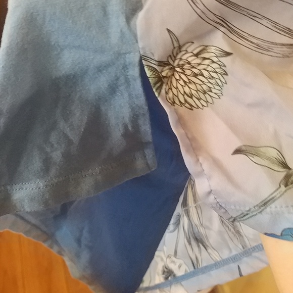 Silky Blue Floral Butterfly Tee 2X - Picture 7 of 8